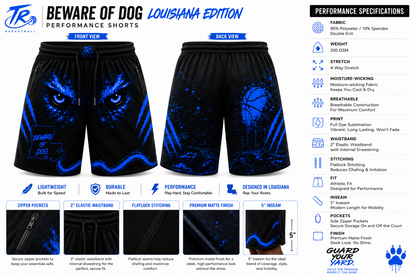 Beware of Dog™ Basketball Shorts – Louisiana Edition